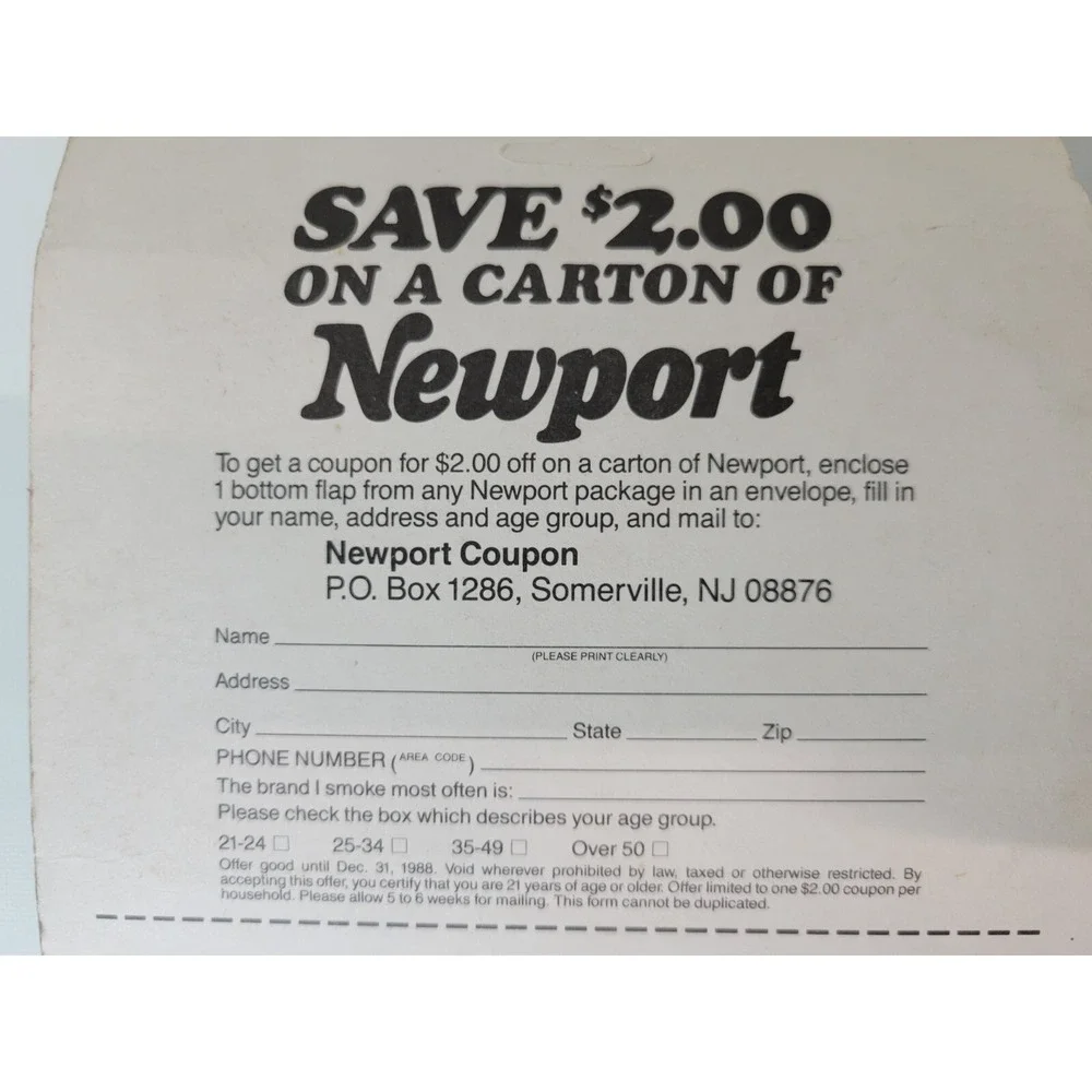 Vintage NIP Newport Cigarettes Camera Free Giveaway Advertising‎ 1988